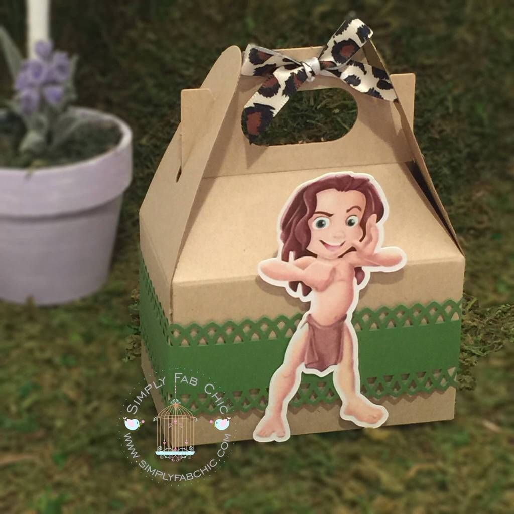 Tarzan Birthday Party Gable Favor Boxes | Safari Birthday Treat Box #safaribirthdayparty