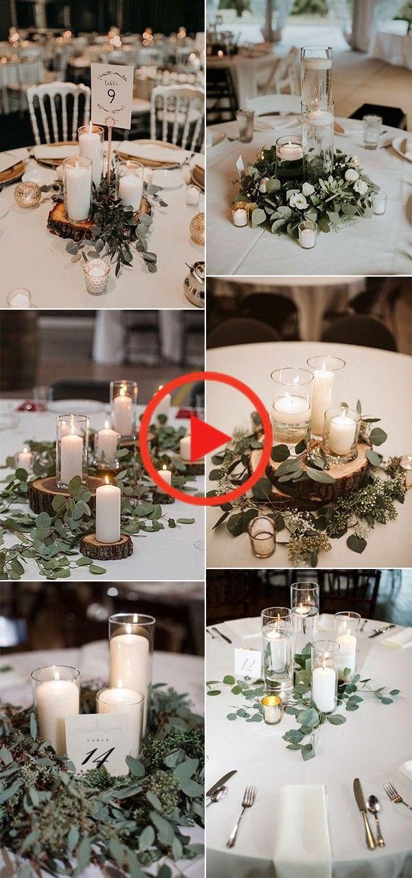 einfache elegante Kerzen, die Mittelstücke auf Etat wedding sind -