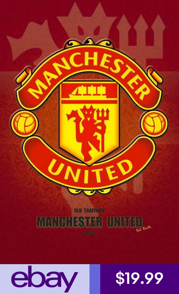 Ebaysoccer International Clubs Sports Mem Cards Fan Shop Manchester United Soccer Poster Manchester United Logo