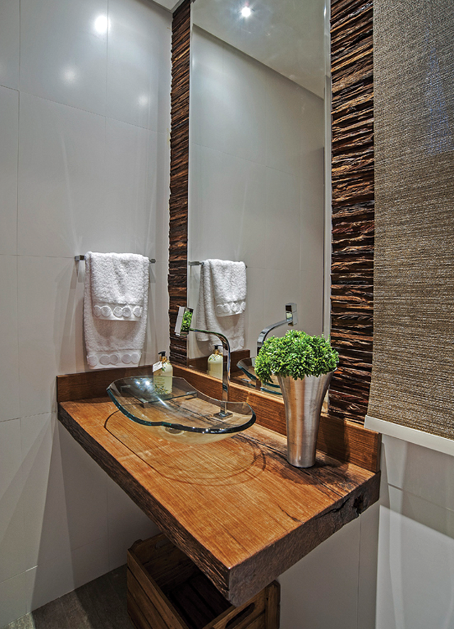 lavabo bancada madeira lindo moderno decor salteado em 2020 Banheiro de lavabo bancada madeira lindo moderno decor salteado em 2020 Banheiro de