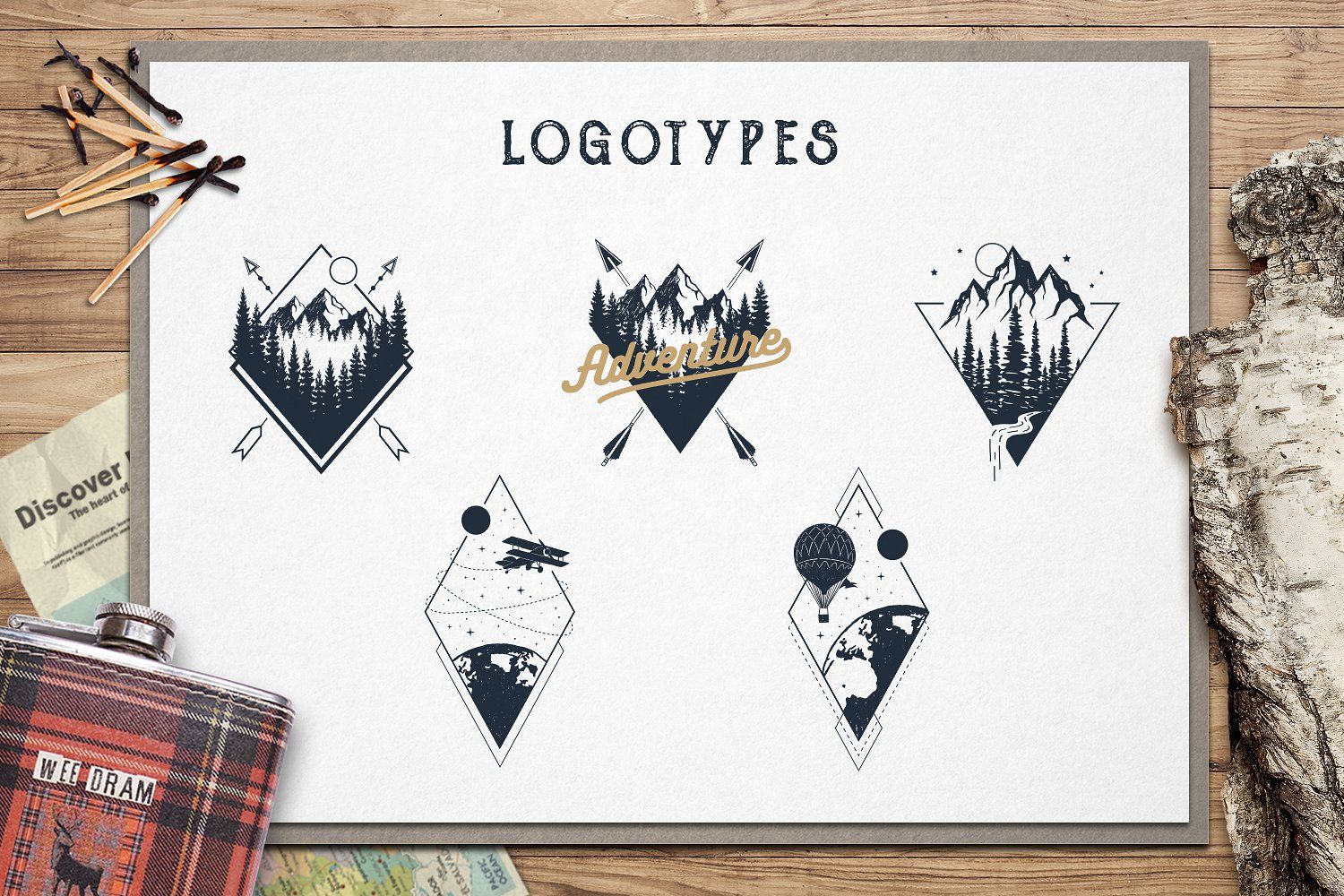 Download Wanderlust. 15 Double Exposure Logos by Cosmic Store on ...