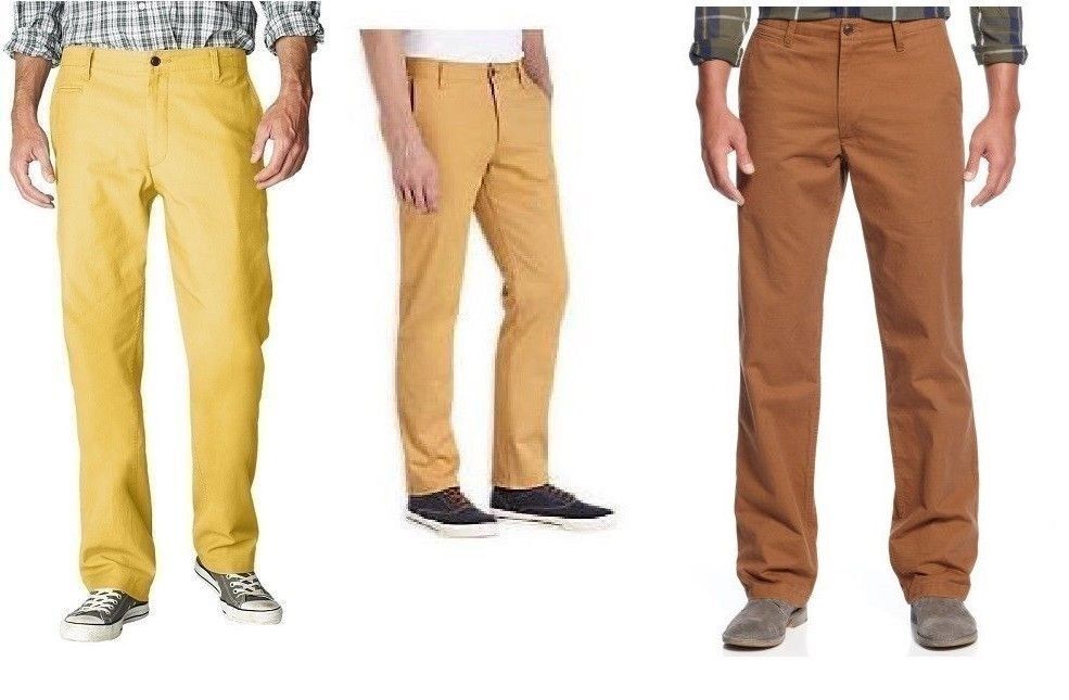 IZOD Mens American Chino Flat Front Straight Fit Pants size 32 33 34 38 40 NEW