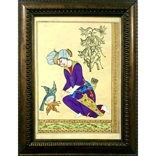 Persian Watercolor Hand Painted Miniature Art Persian Miniature, Miniature Art, Miniature Painting, Watercolor Techniques, Illuminated Manuscript, Mughal, Byzantine, Book Illustration