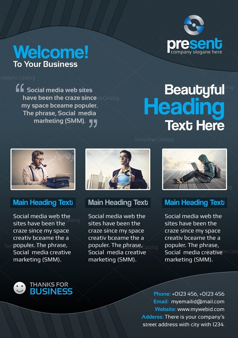 present elegant professional business flyer template 001301