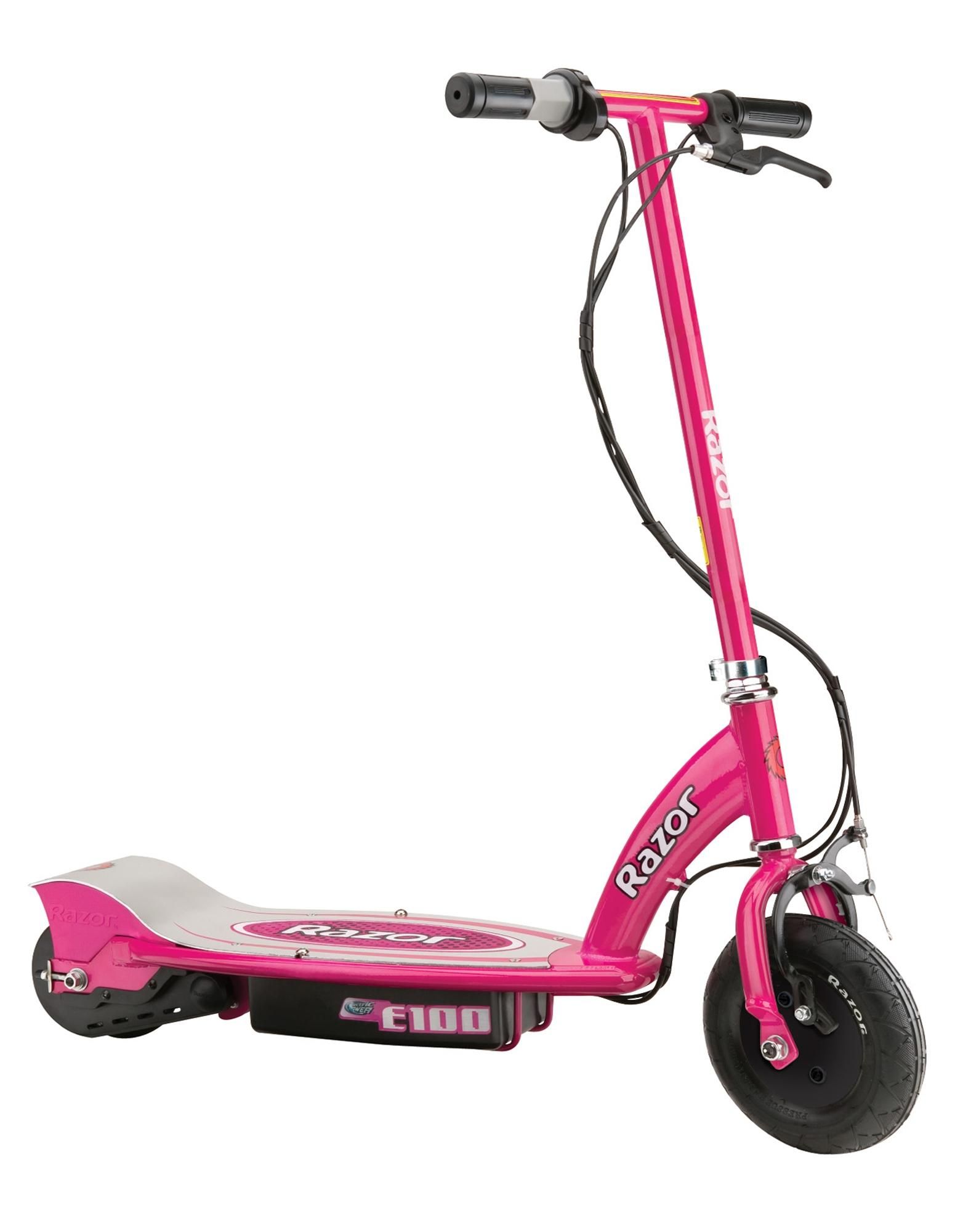 the razor e100 pink electric scooter is a mix of tough razor scooter design