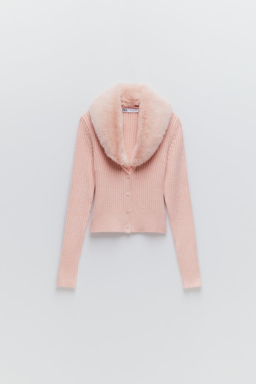Fur trimmed Wool Sweater