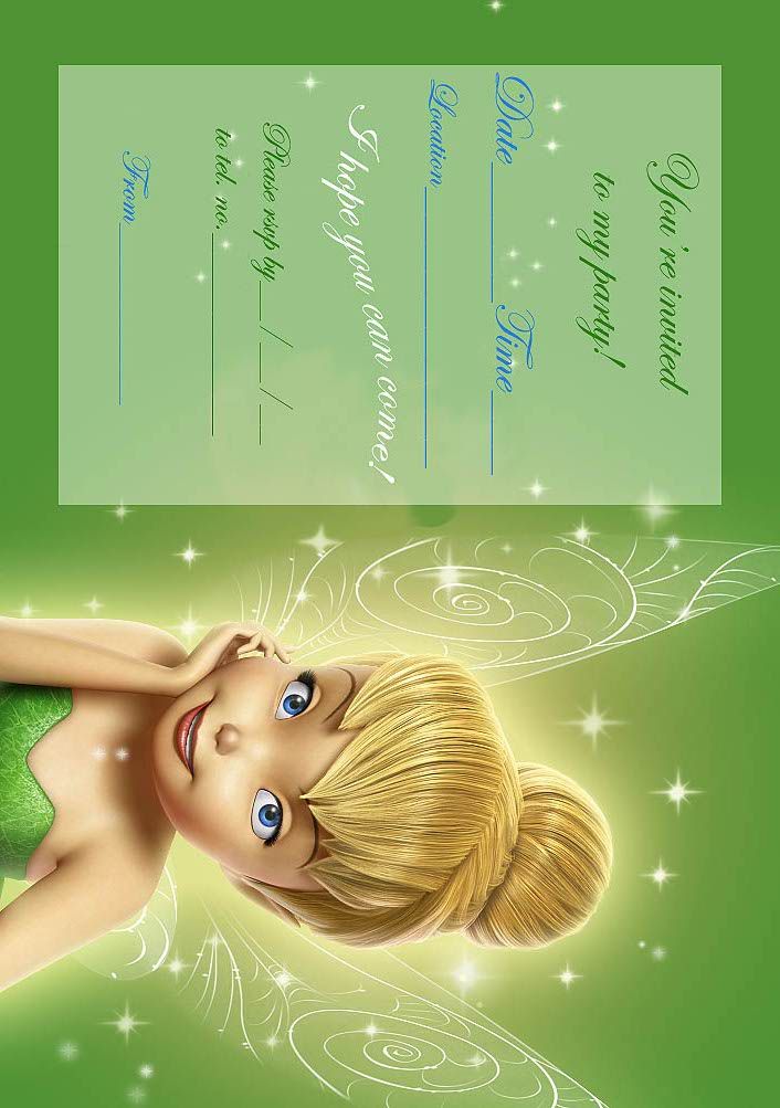 tinkerbell birthday party invitation printable download print tinkerbell party invitation