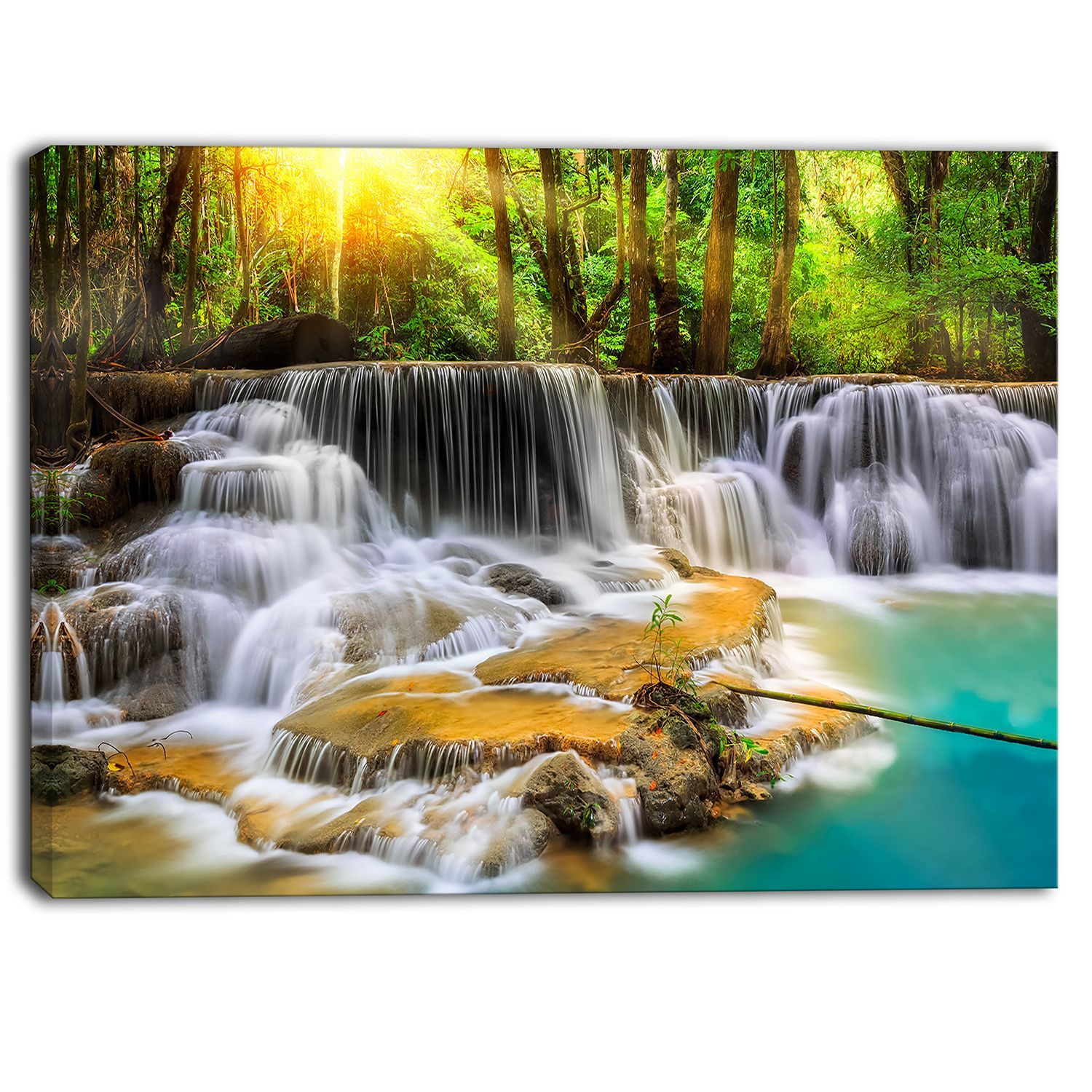 Kanchanaburi Province Waterfall Graphic Art Print Waterfall Wallpaper Natural Waterfalls Thailand Waterfall