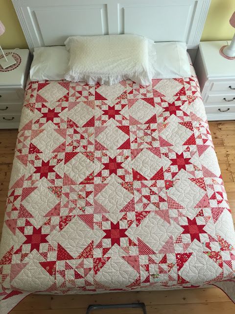 Star Quilt Blocks, Star Quilt Patterns, Star Quilts, Scrappy Quilts, Antique Quilts Patterns, Diy Quilt, Quilt Top, Doll Patterns, Two Color Quilts