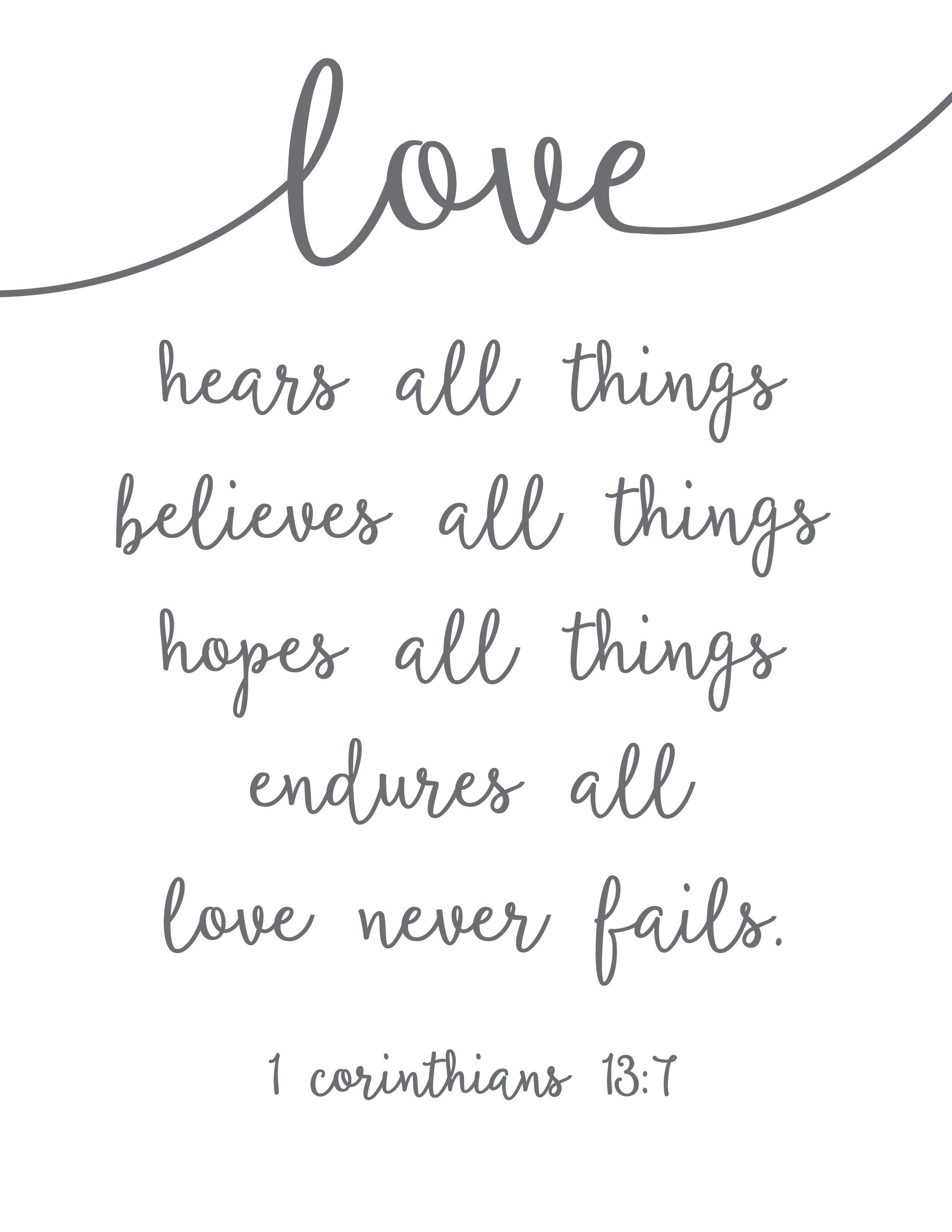 Love Never Fails Free Printable Bible Quotes Quotes