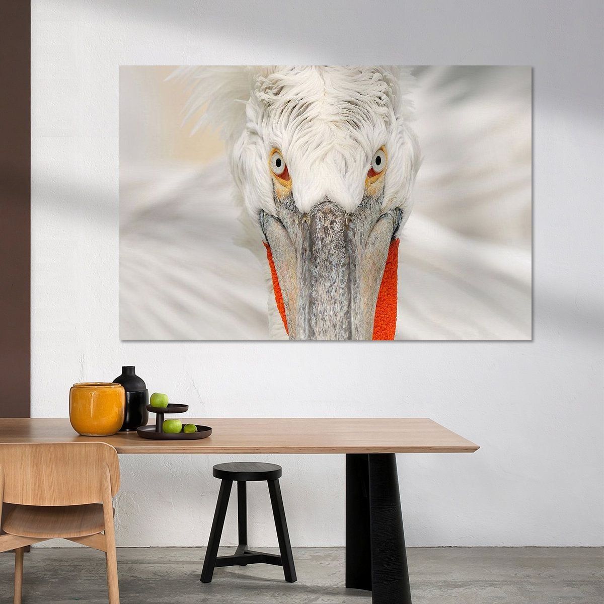 Koop het kunstwerk 'Kroeskoppelikaan Portret' van Harry Eggens als schilderij op canvas, aluminium dibond, HD Metal, (ingelijste) fotoprint, behang, en meer. Owl, Canvas, Prints, Animals, Products, Tela, Animales, Animaux, Owls