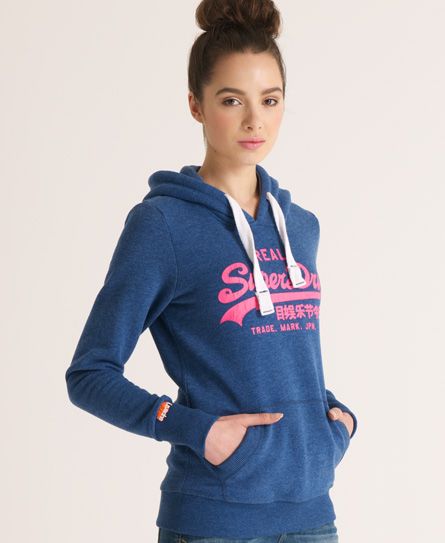 Superdry Damen Blue Hoodie Mit Print