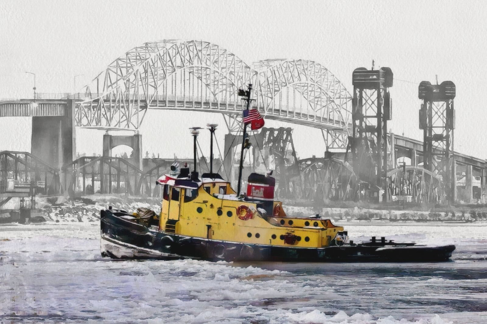 Sault Ste Marie, Upper Lake, Army Corps Of Engineers, Cool Sketches