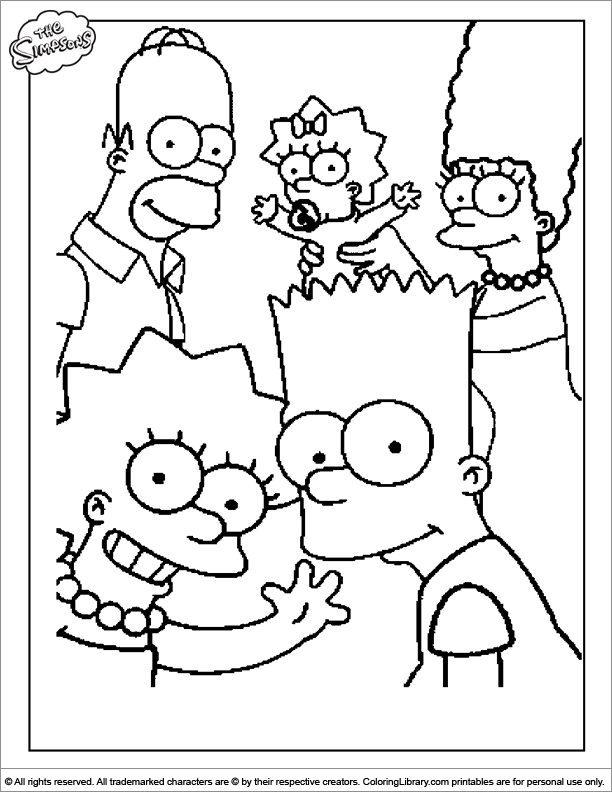 Simpsons coloring picture Simpsons drawings, Family