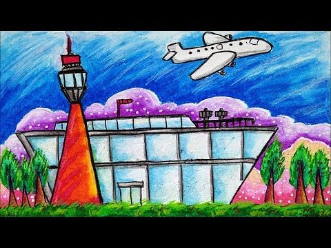 Cara Menggambar Bandara Udara Dan Pesawat Youtube Easy Drawing Tutorial Cara Menggambar Gambar Simpel