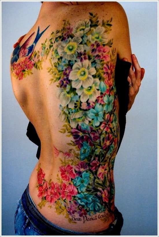 Colorful Orchid Flowers Tattoos On Side Rib Body Tattoo Design Body Tattoos Tattoos