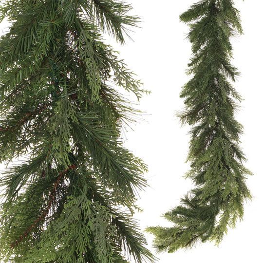 raz 9 realistic mixed cedar and pine christmas garland unlit raz 9 realistic mixed cedar and pine christmas garland unlit
