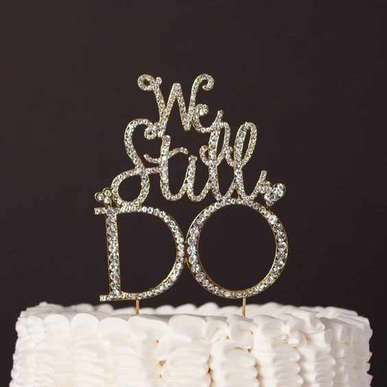 We Still Do 60th Cake Topper,Vow Renewal Cheers To 60 Years Cake Decor,60th Wedding Anniversary Party Decorations