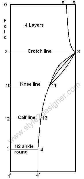 churidar cutting pattern
