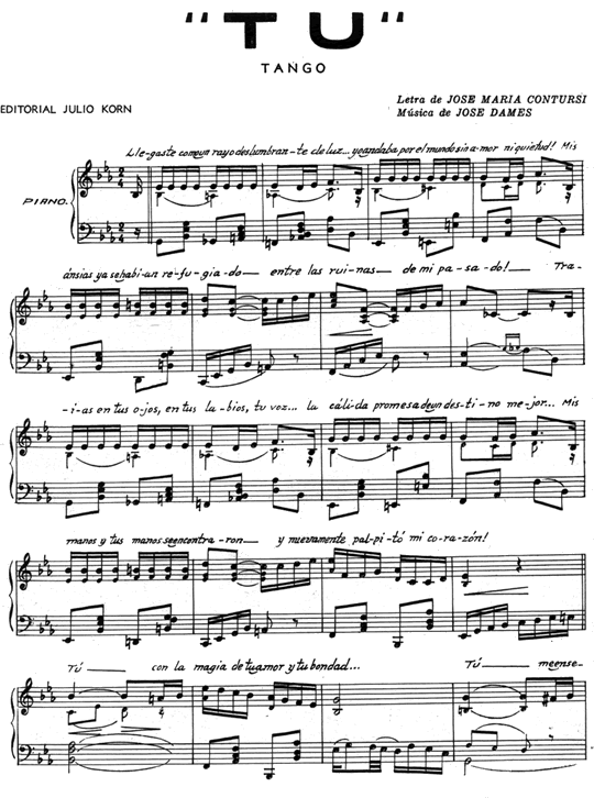 Tú Tango 1949 Musica Partituras Partituras Imagenes De Tango