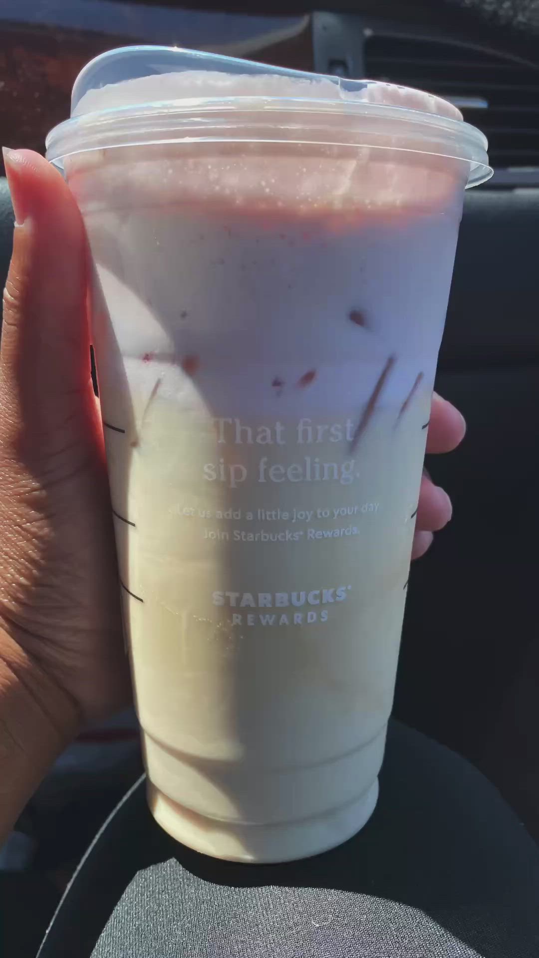 White Mocha Iced Coffee w/ Strawberry cold Foam | Frappuccino inspired